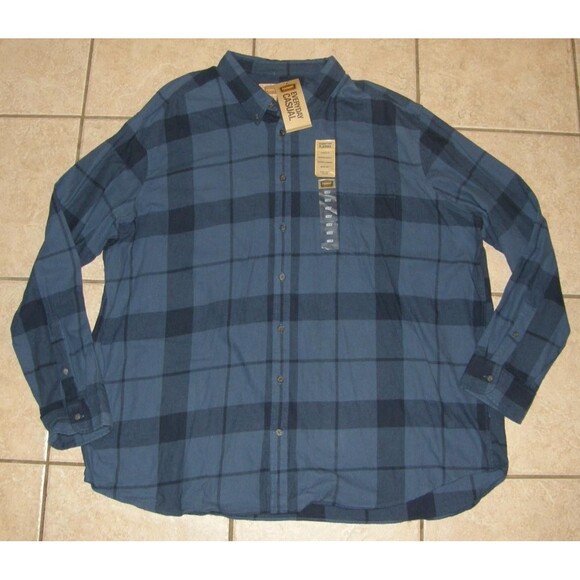 The Foundry Supply Co. Other - FOUNDRY Mens Sz 3XL Tall Blue Plaid Classic Fit Soft Flannel Button Up Shirt NEW